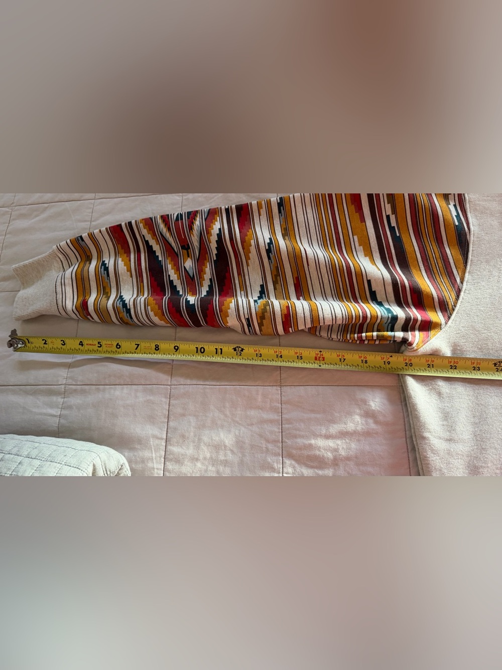 Ariat Cream Hoodie with Southwestern Multicolor Stripes - Picture 6 of 7